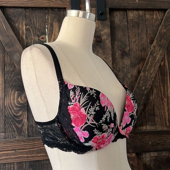 Victorias Secret DREAM ANGELS PUSH-UP PIGEONNANT Floral bra Sz-34D - Picture 3 of 9